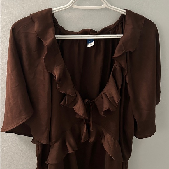 Old Navy Brown Ruffle Top - Picture 2 of 15